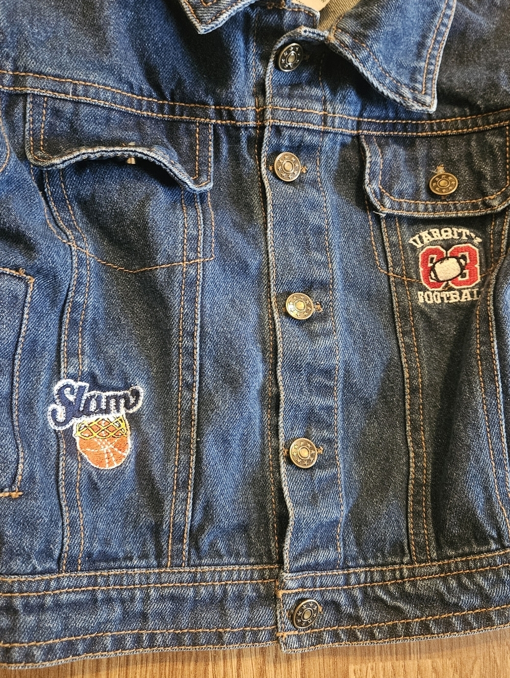 Y2K Kid's Dark Blue Denim Jacket with Fun Patches - Picture 2 of 4